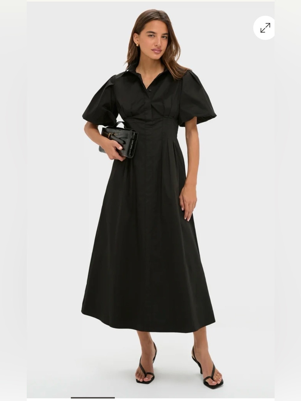 NWT TUCKERNUCK Black Delaney Dress puff sleeves XL - Picture 2 of 11